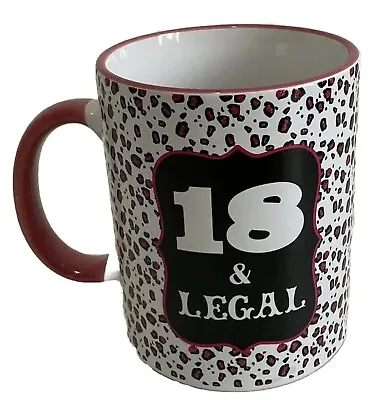 18th Birthday Mug “18 & Legal” Off The Cuff Big Mug 17oz Pink BNIB • £8.99