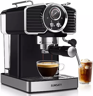 Espresso Coffee Machine 20 Bar Retro Espresso Maker With Milk Frother Steamer W • $221.99