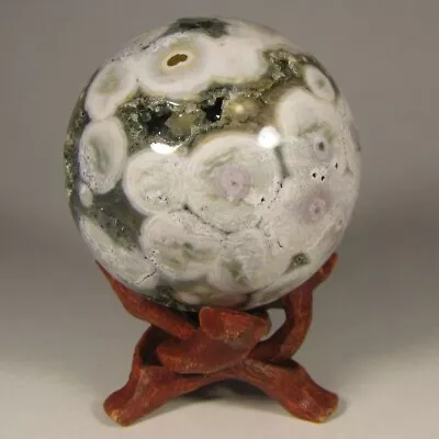 2.2  OCEAN JASPER Gemstone Sphere Ball W/ Stand - Madagascar - 57mm • $7.50