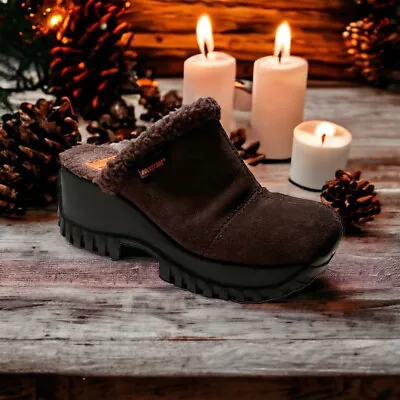 Rocket Dog Fran Clogs Mules Women's Size 7.5 Brown Suede Fur Lined Y2K Retro • $32.99