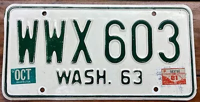 Good Unique  1963 Wala Wala Washington Passenger Car License Plate Wwx 603 • $63