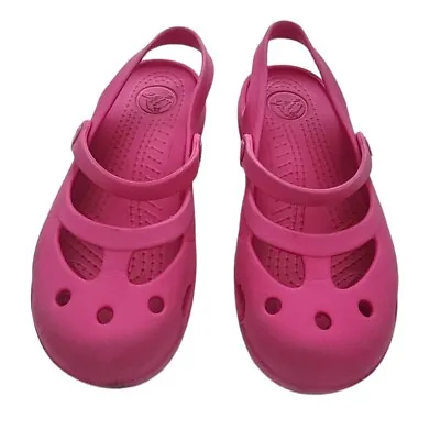 £21.20 • Buy Crocs Shayna Mary Jane Sandal Shoes Girls Size 12 Candy Pink.