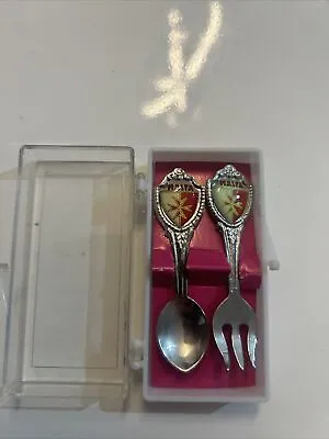 Malta Souvenir Fork And Spoon Set Miniature In Presentation Box 6.5cm • £9.99