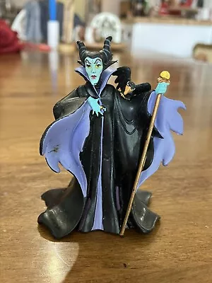 Disney Maleficent Vinyl Figure 3.25” With Crow On Shoulder PVC Cake Topper Loose • $9.99