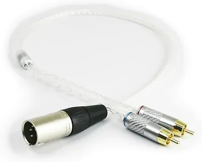 HIFI Cable With 4pin XLR Balanced Male To 2 RCA Male Silver Plated Audio Adapter • £30