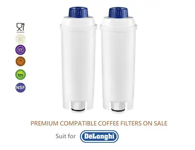 $22.95 • Buy 2X Coffee Water Filter For Delonghi ECAM 45760W Eletta Cappuccino Top Machine