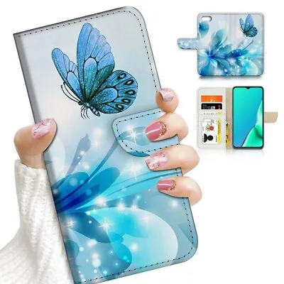 $12.99 • Buy ( For IPhone 6 / 6S ) Wallet Flip Case Cover AJ23210 Blue Butterfly