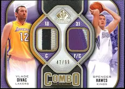 2009-10 SP Game Used Vlade Divac/Spencer Hawes Dual Patch Relic /99 ZC3765 • $6.39