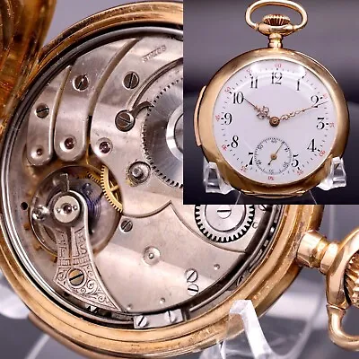 Swiss Minute Repeater 14K Gold Pocket Watch CA1900s • $5500