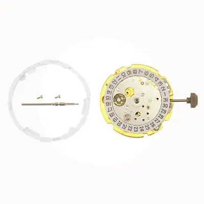 For Miyota 8215 Japan Automatic Movement 21 Jewels Date @3 Gold + Extra Parts • $49.95