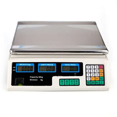 40kg/5g Digital LCD Weight Scale Price Computing Food Meat Produce Deli Market • $42.29