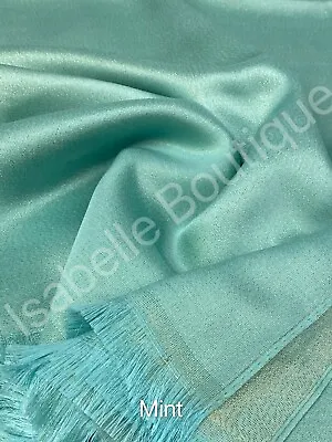 Silk Shining Plain Scarf Quality Wedding Super Soft  Hijab Wrap Occasion Shawl  • £4.99