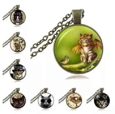 Steampunk Cats Cool Photo Bronze Silver Pendant Chain 18  Necklace Free Gift Bag • $13.99