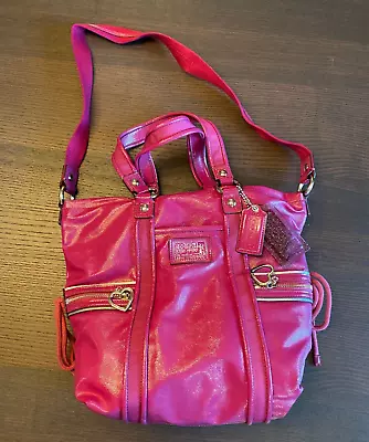 COACH Poppy Magenta Patent Leather Tote Bag • $75