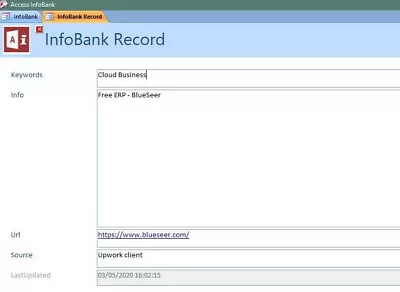 InfoBank Information Management Database Software Application For Access • £4.99