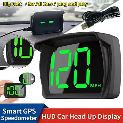 Car Digital GPS Speedo Speed MPH HUD Head Up Display Speedometer Universal UK • £9.29