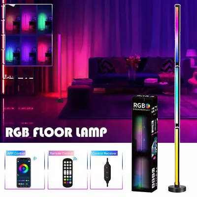 RGB Colour Changing LED Floor Light Minimalist Mood Lamp Corner Stand 1.2m Tall • £18.99
