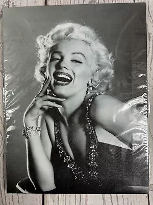 New Marilyn Monroe Black & White Canvas Picture/8  By 10 /Wooden Frame Under Can • $16.99