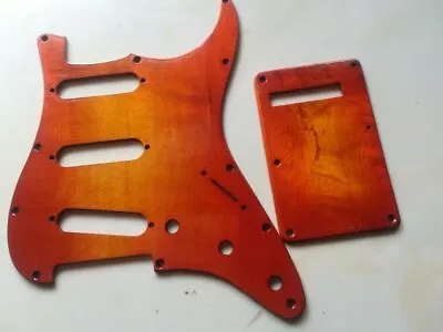 1 SET Maple Wood SSS Pick Guard & Back Plate For FD ST Style Guitar Cherry Color • $19