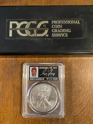 2021 P Emergency Silver Eagle PCGS MS70 FDOI Legends Of Life Greg Maddux PSA MLB • $26