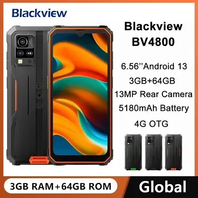 Global Version 6.56'' Blackview BV4800 IP68 Phone OTG NFC 13MP 32GB/64GB 5180mAh • £135.15