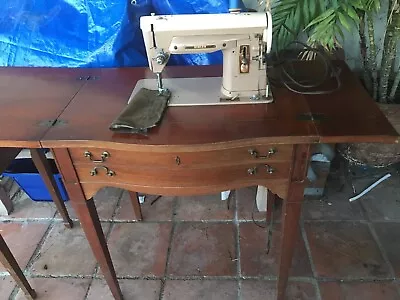 Vintage Singer Sewing Machine 404 With Cabinet Used • $114