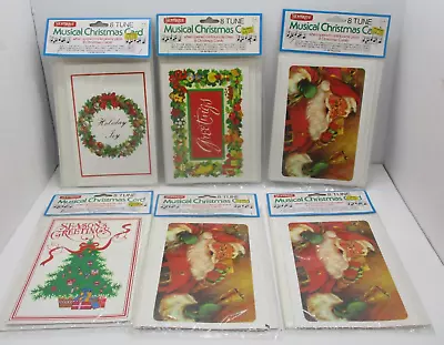 6 Vintage Joybrite Musical Christmas Cards NOS Need Batteries • $25.99