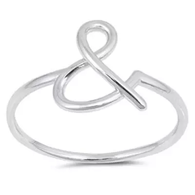 925 Sterling Silver Ampersand Music Note Fashion Ring New Size 4-10 • $15.16