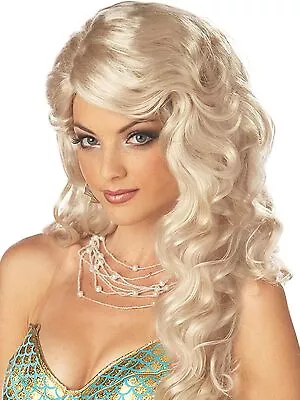 Mermaid Wig Long Blonde Curls Fancy Dress Up Halloween Adult Costume Accessory • $21.85
