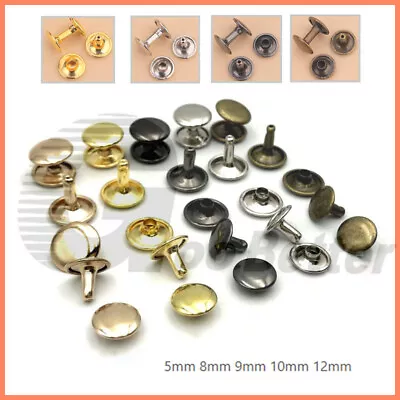 Double Cap Rivets Stud Rapid Rivets Leather Craft Repair 5mm 8mm 9mm 10mm 12mm • $3.95