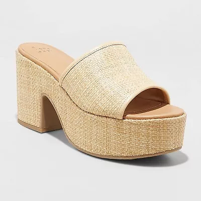 Women's Ricky Platform Heels - A New Day Beige 7 • $18.79