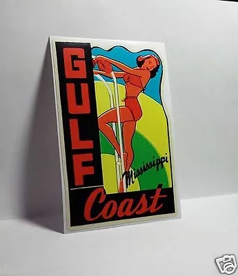 Gulf Coast Mississippi Vintage Style Travel Decal / Vinyl Sticker Luggage Label • $4.69