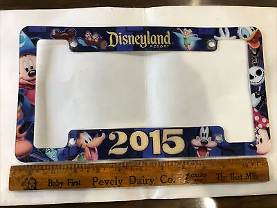 Disneyland 2015 License Plate Frame Mickey Mouse Pluto Goofy Tinker Bell • $39.95