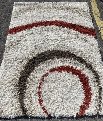 £128 • Buy VINTAGE 1960s 1970s 60s 70s BROWN ORANGE RUG CARPET MID CENTURY RETRO PANTON Era