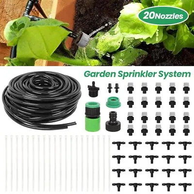£9.99 • Buy 20M Automatic Drip Irrigation System Kit Plant Self Watering Garden Hose Set New