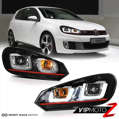 For 10-14 Volkswagen MK6 GTI GOLF Sportwagon OLED Neon Tube Red Headlights Pair • $306.08