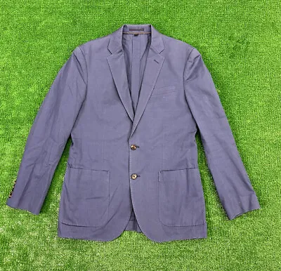 J. Crew Blazer Men's 38R Blue Crosby Suit Jacket Larusmiani 100% Cotton • $29.99