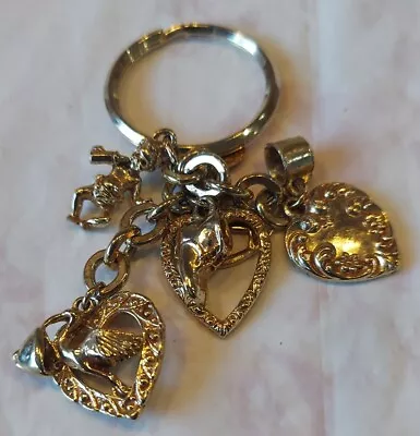 Very Rare Kirks Folly Gold Tone New Born Baby Cup Shoes Charm Ring Handbag Chain • £48.22