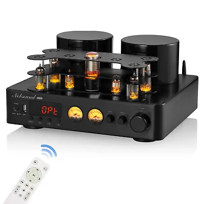 HiFi Bluetooth Valve Tube Amplifier COAX/OPT Integrated Power Amp USB Player • £245.99