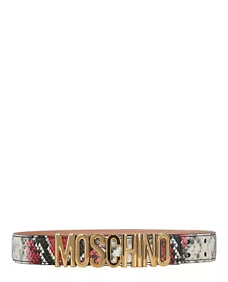 Moschino Womens Logo Lettering Python-Print Belt • $186.99
