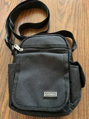Everest Crossbody Bag Black Nylon Travel Organizer • $16.95