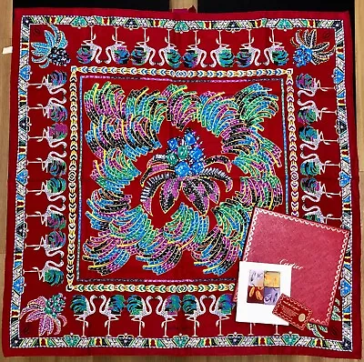 £116.03 • Buy Must De Cartier Vintage Silk Scarf Jeweled Flamingo 85cm Box Booklet Card