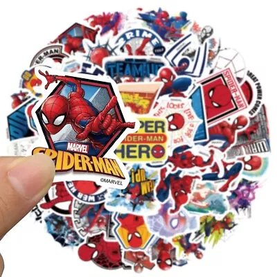 50 Marvel Spiderman Stickers Laptop Home Wall Window Kids Bedroom Fridge UK NEW • £3.89