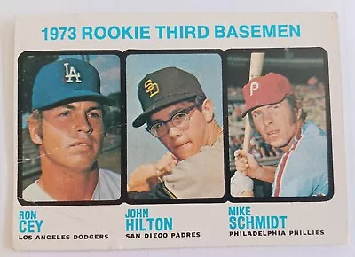 1973 Topps #615 Rookie Third Basemen W/ Mike Schmidt RC Rookie HOF • $150