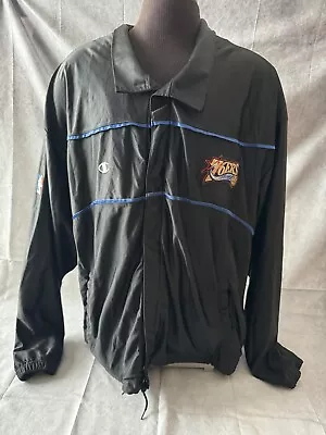 Philadelphia 76ers Basketball Warmup Jacket Champion Black Size Men's 3XL NBA • $149.99