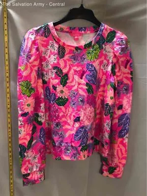 Lilly Pulitzer Womens Multicolor Floral Long Sleeve Pullover T-Shirt Size Large • $16.49