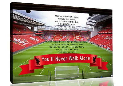 £11.99 • Buy Coloured Liverpool Anfield You'll Never Walk Alone CANVAS WALL ART Print Picture