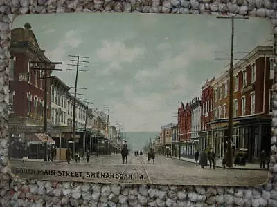 Shenandoah Pa-south Main Street-stores-trolley Track-schuylkill County • $8.95