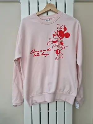 Disney Minnie Mouse Sweatshirt Baby Pink Womans Size Large. New With Tags.  • £10