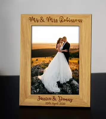 £10.99 • Buy Personalised Engraved Photo Frame Wedding Anniversary Birthday Keepsake Gift